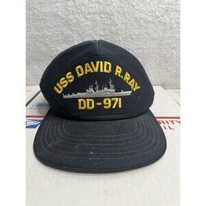 Vintage USS David R. Ray (DD-971) SnapBack Hat/Cap - Made in the USA